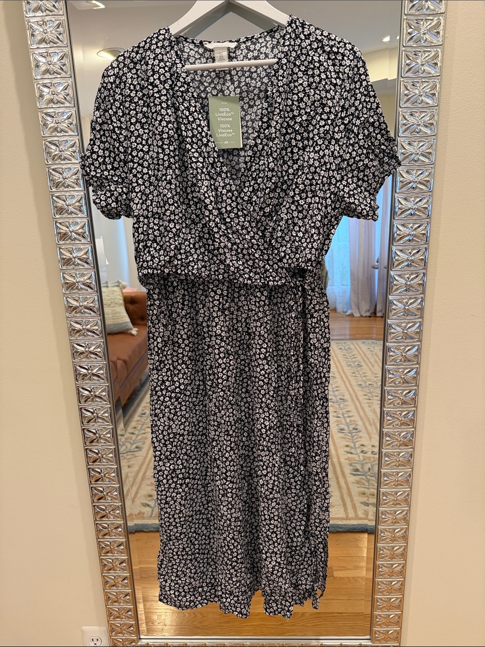 H&M Black and White Floral Maternity Dress NWT